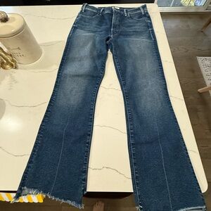 NWOTs Mother The Hustler Wide-Leg Raw Hem Jeans Size 28